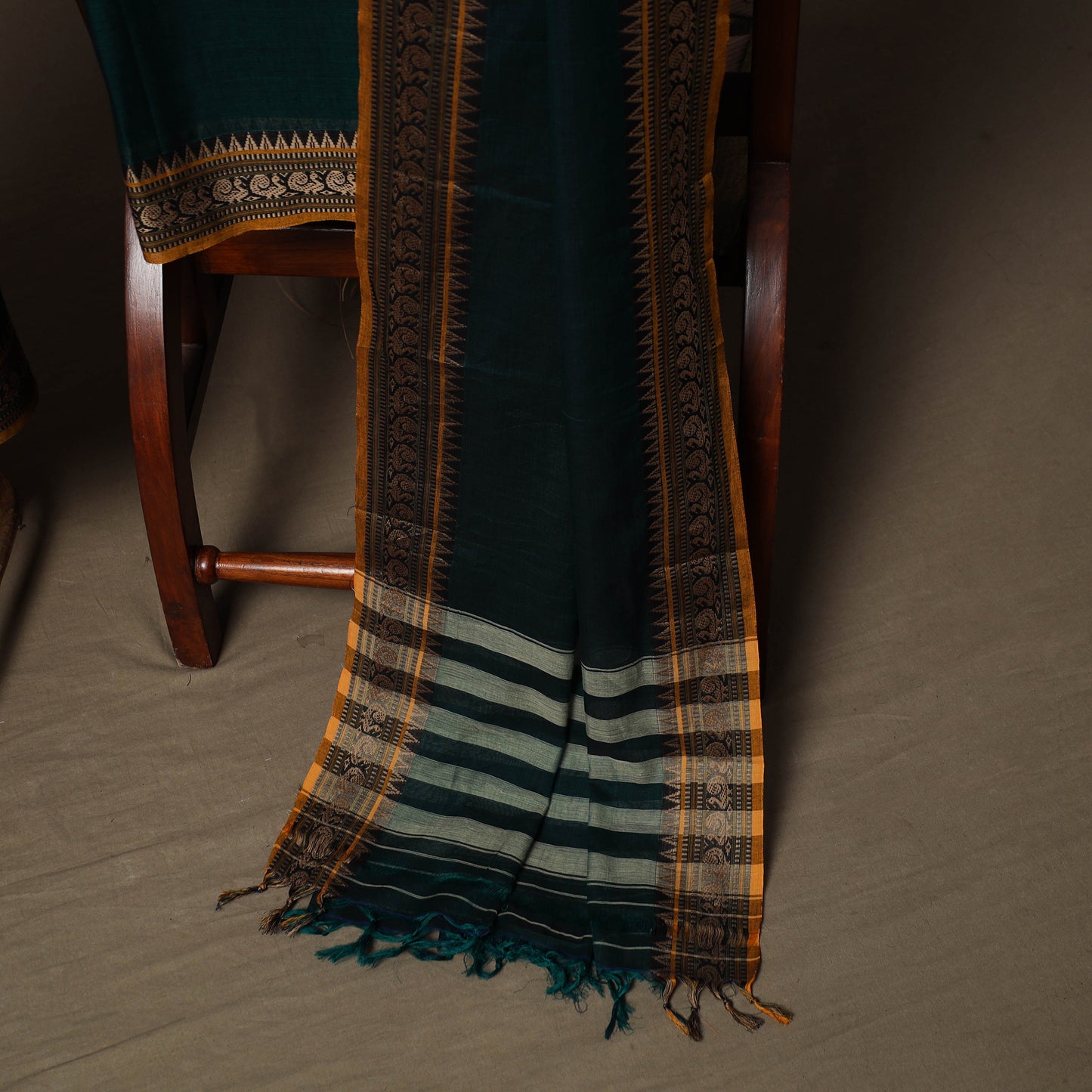 Dharwad Cotton 3pc Unstitched Dress Material Suit Set with Woven Border 82