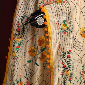 Ranihati Chapa Work Chanderi Silk Hand Embroidery Dupatta 21