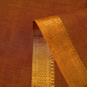 Orange Mangalagiri Cotton Fabric with Zari Border 