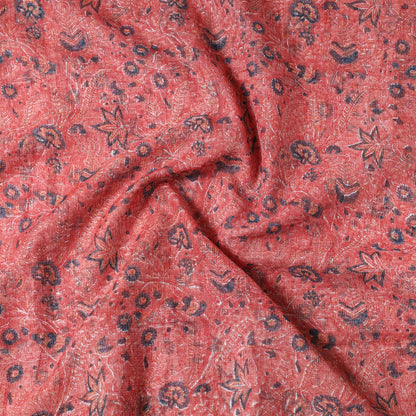 Red - Sanganeri Block Printed Kota Doria Cotton Precut Fabric (1.3 meter) 77