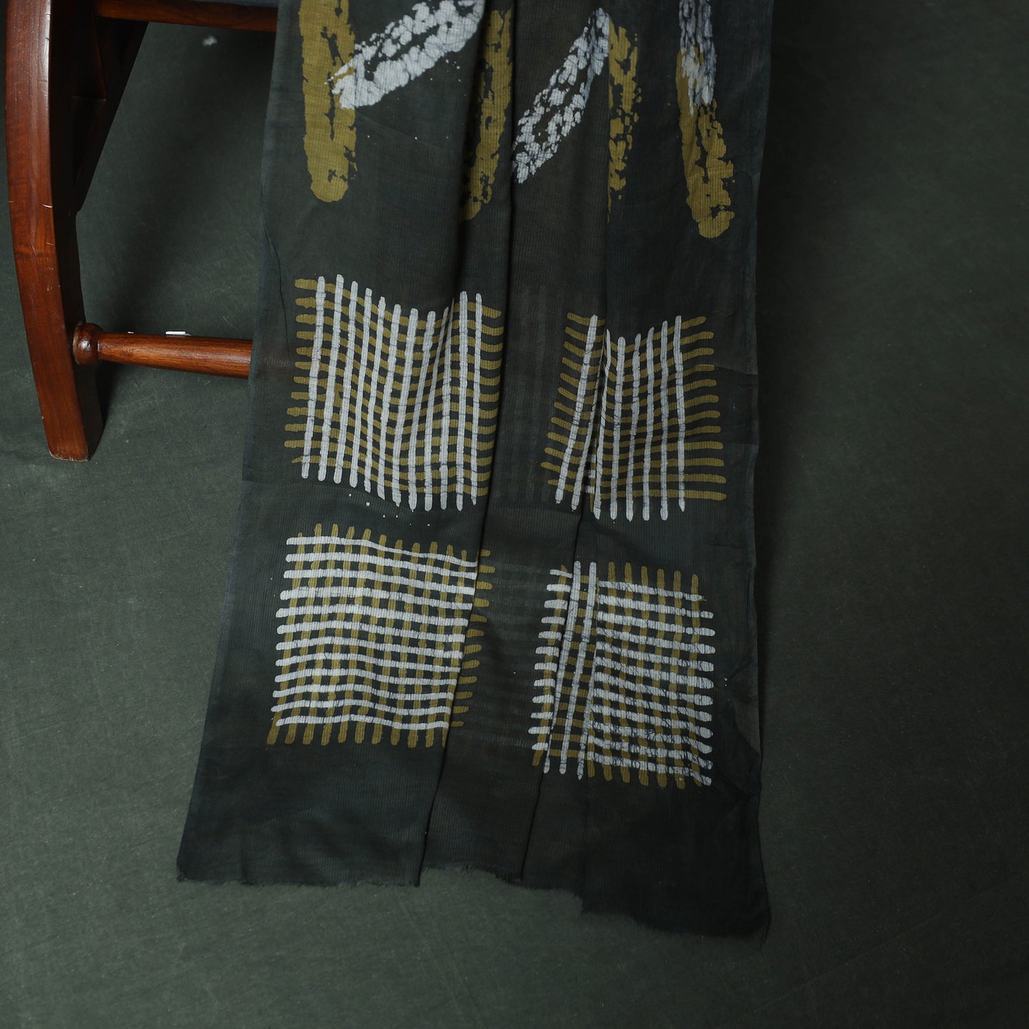 Hand Block Kutch Batik Print Cotton 3pc Unstitched Dress Material Suit Set 06