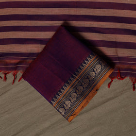 Dharwad Cotton 3pc Unstitched Dress Material Suit Set with Woven Border 81