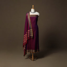 Dharwad Cotton 3pc Unstitched Dress Material Suit Set with Woven Border 81