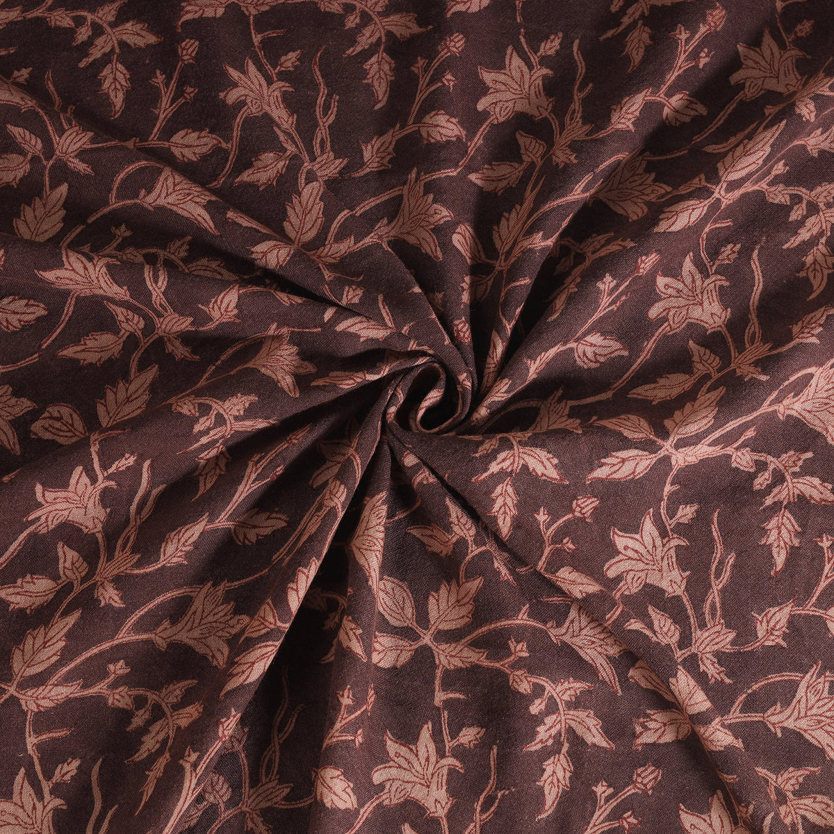 Handwoven Merino Wool Pedana Kalamkari Hand Block Print Natural Dyed Fabric 14