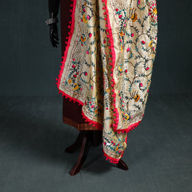 Ranihati Chapa Work Chanderi Silk Hand Embroidery Dupatta 23