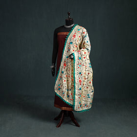 Ranihati Chapa Work Chanderi Silk Hand Embroidery Dupatta 24