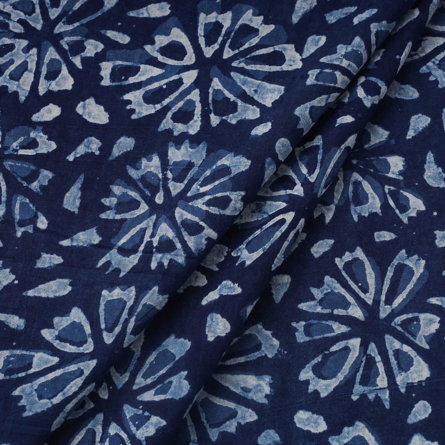 Blue Block Print Cotton Natural Dyed Indigo Bagru Fabric