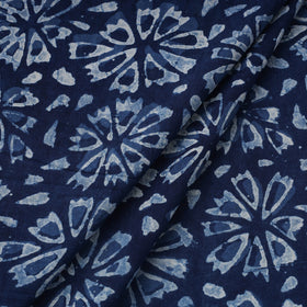 Blue Block Print Cotton Natural Dyed Indigo Bagru Fabric