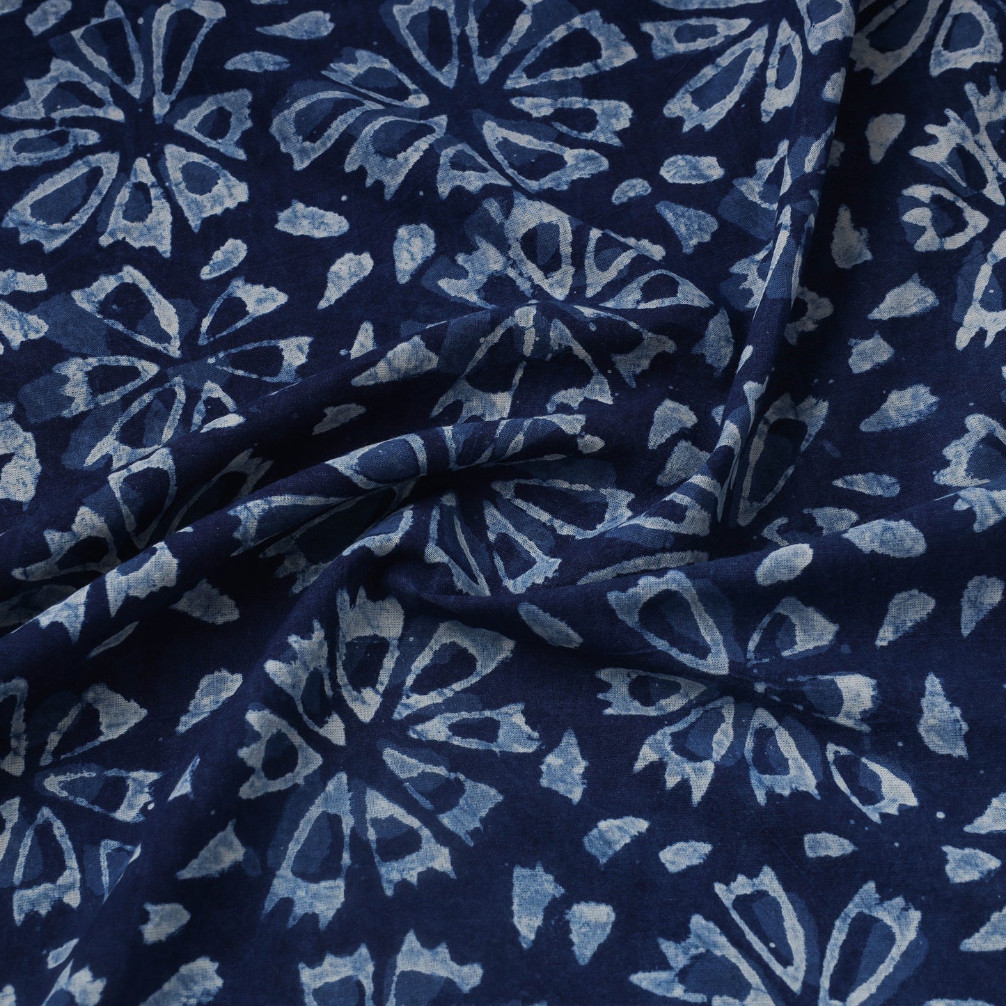 Blue Block Print Cotton Natural Dyed Indigo Bagru Fabric