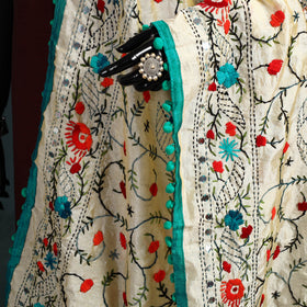 Ranihati Chapa Work Chanderi Silk Hand Embroidery Dupatta 24