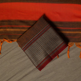 Dharwad Cotton 3pc Unstitched Dress Material Suit Set with Woven Border 80