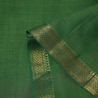 Green - Mangalagiri Handloom Cotton Nizam Zari Border Fabric 13