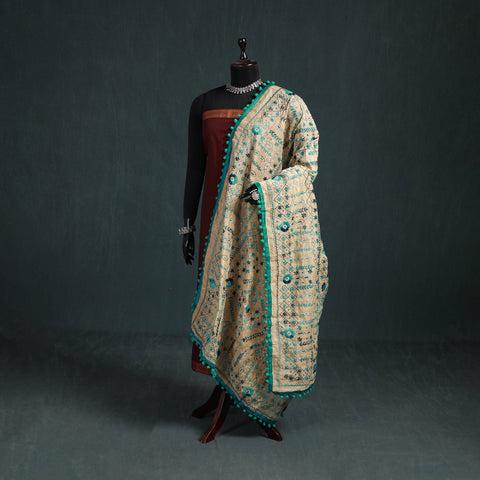 Ranihati Chapa Work Chanderi Silk Hand Embroidery Dupatta 25