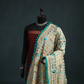 Ranihati Chapa Work Chanderi Silk Hand Embroidery Dupatta 25