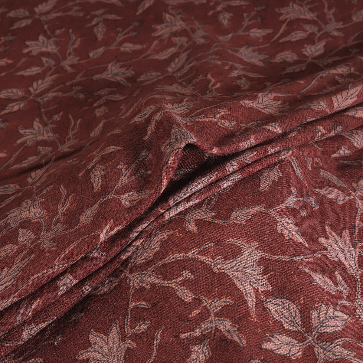 Handwoven Merino Wool Pedana Kalamkari Hand Block Print Natural Dyed Fabric 13