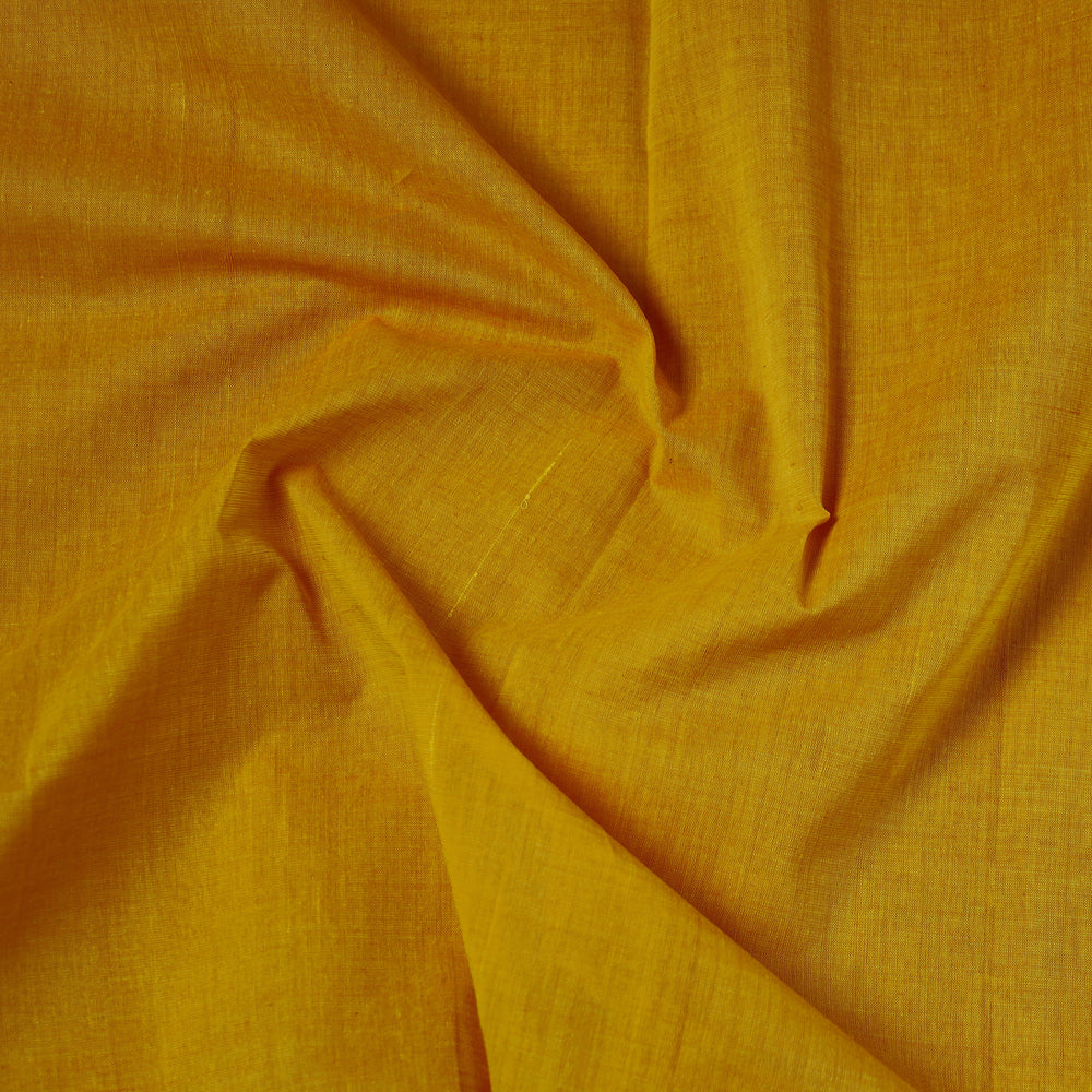 Yellow - Mangalagiri Handloom Cotton Nizam Zari Border Fabric 14