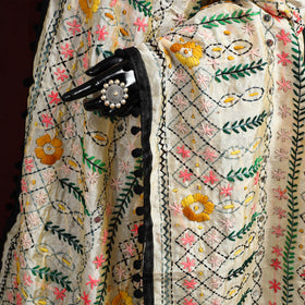 Ranihati Chapa Work Chanderi Silk Hand Embroidery Dupatta 26