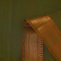 Green - Mangalagiri Handloom Cotton Nizam Zari Border Fabric 15