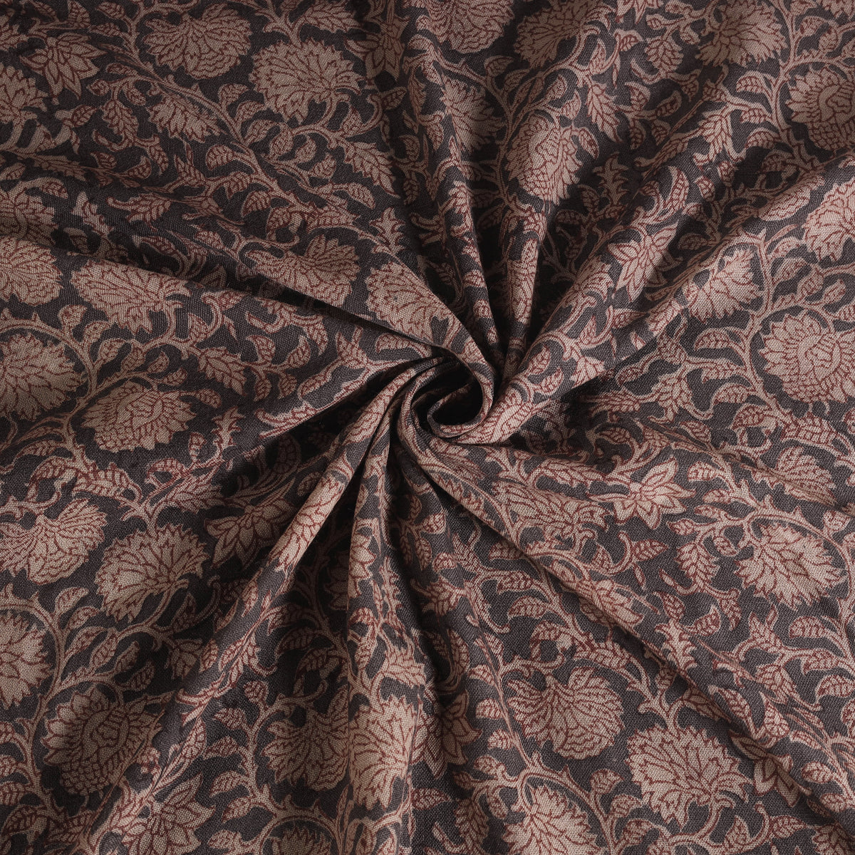 Handwoven Merino Wool Pedana Kalamkari Hand Block Print Natural Dyed Fabric 12