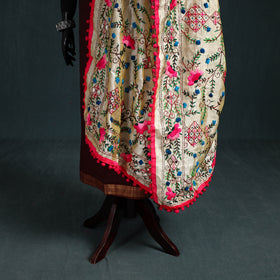 Ranihati Chapa Work Chanderi Silk Hand Embroidery Dupatta 27
