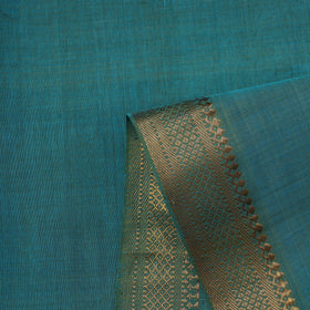 Green Mangalagiri Cotton Fabric with Zari Border 
