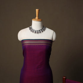 Dharwad Cotton 3pc Unstitched Dress Material Suit Set with Woven Border 77