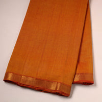 Orange - Mangalagiri Handloom Cotton Nizam Zari Border Fabric 20