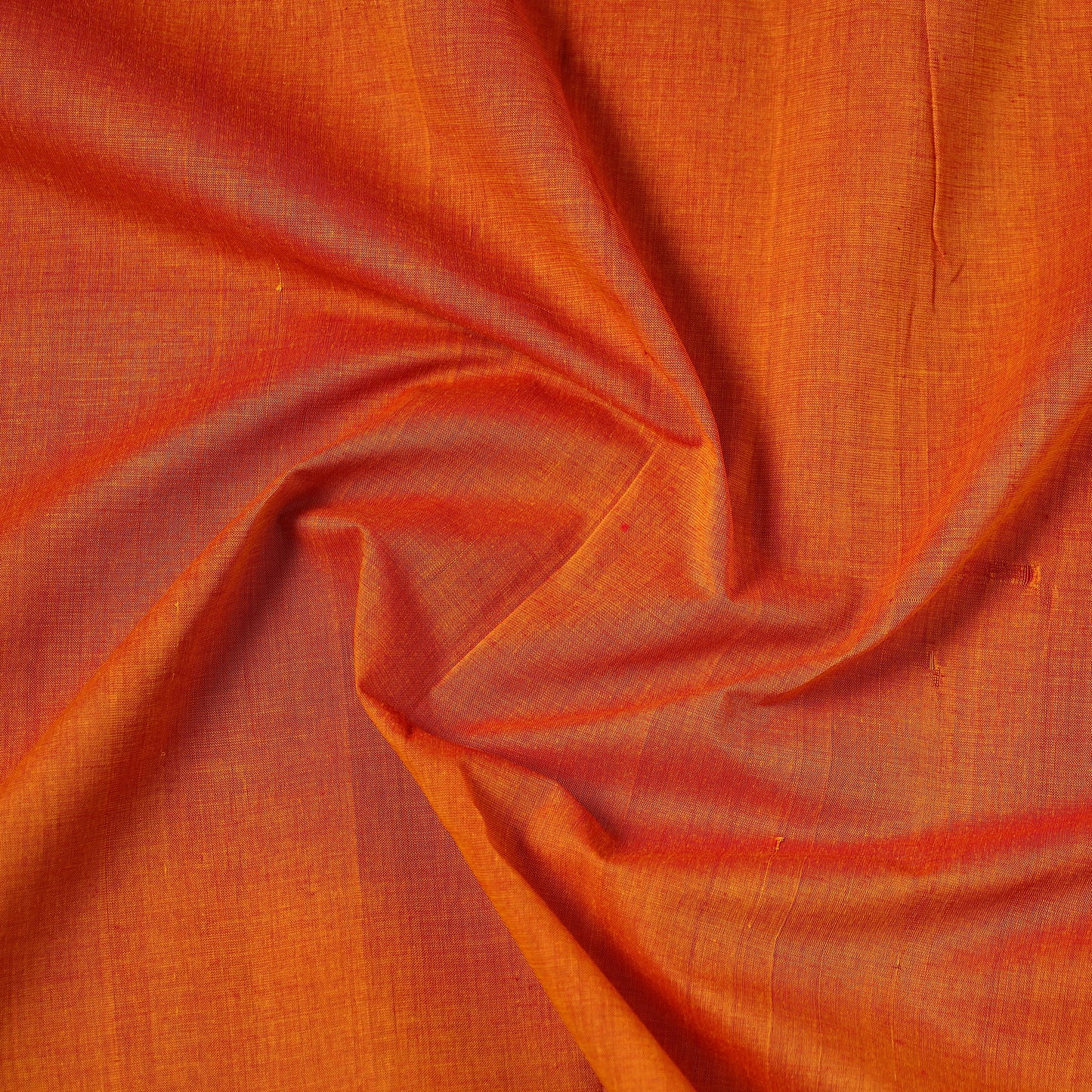 Orange - Mangalagiri Handloom Cotton Nizam Zari Border Fabric 20