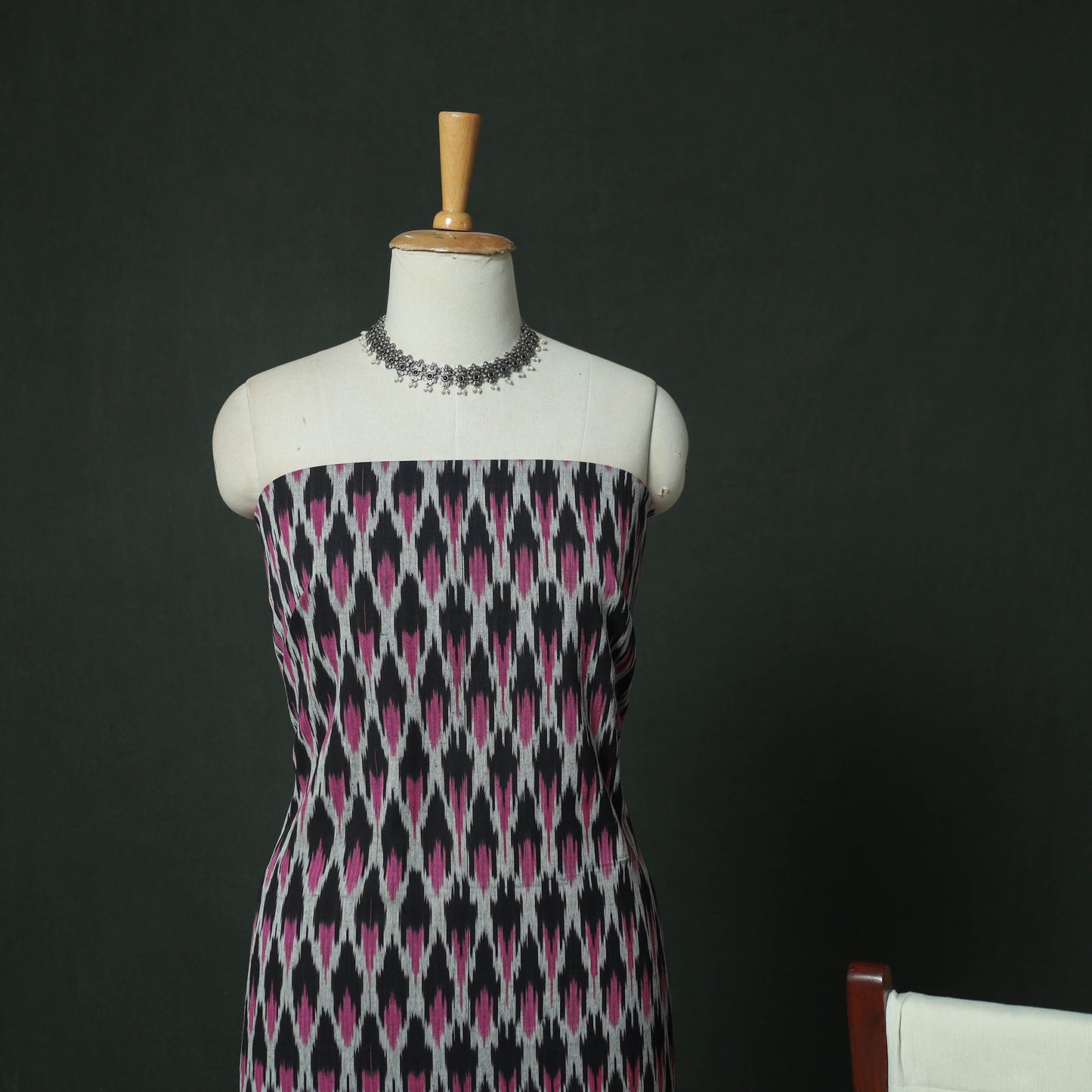 Pochampally Ikat Woven Cotton 3pc Unstitched Dress Material Suit Set 01
