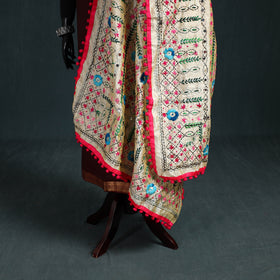 Ranihati Chapa Work Chanderi Silk Hand Embroidery Dupatta 29
