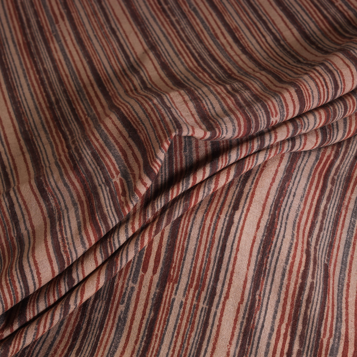 Handwoven Merino Wool Pedana Kalamkari Hand Block Print Natural Dyed Fabric 09