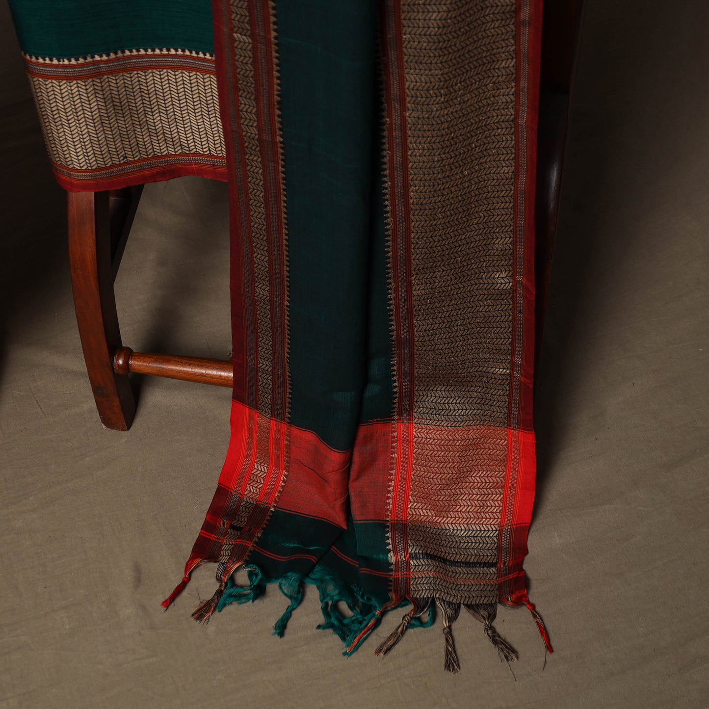 Dharwad Cotton 3pc Unstitched Dress Material Suit Set with Woven Border 76