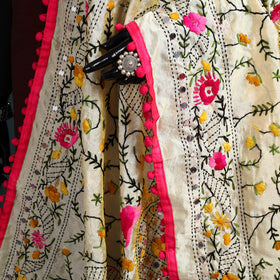 Ranihati Chapa Work Chanderi Silk Hand Embroidery Dupatta 30