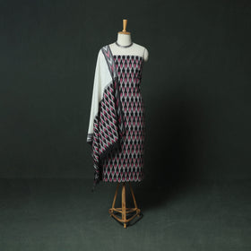 Pochampally Ikat Woven Cotton 3pc Unstitched Dress Material Suit Set 01