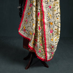 Ranihati Chapa Work Chanderi Silk Hand Embroidery Dupatta 30