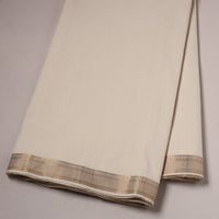 White - Mangalagiri Handloom Cotton Nizam Zari Border Fabric 19