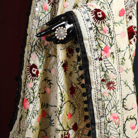 Ranihati Chapa Work Chanderi Silk Hand Embroidery Dupatta 31