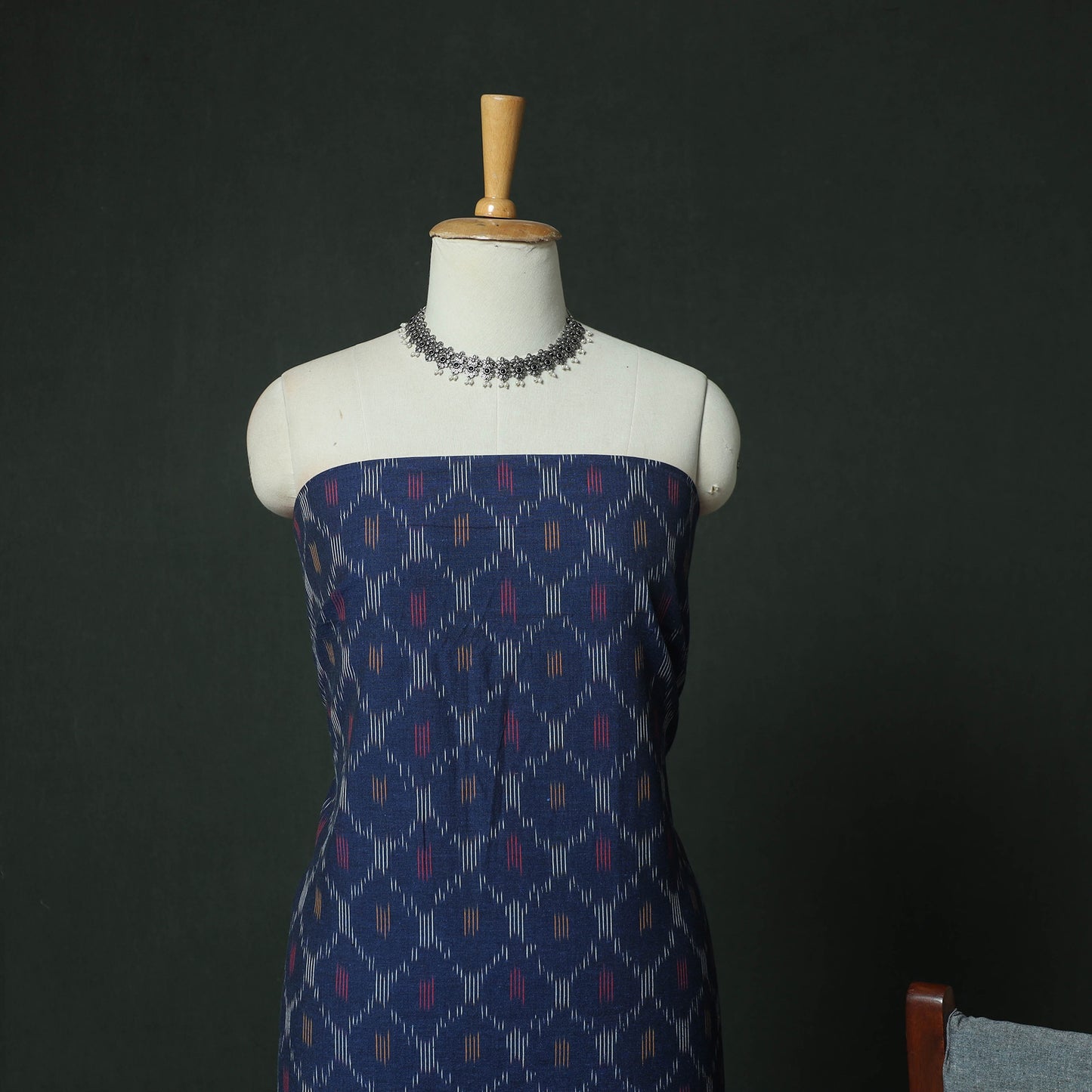 Pochampally Ikat Woven Cotton 3pc Unstitched Dress Material Suit Set 02