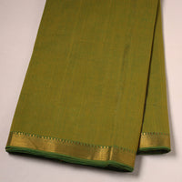 Green - Mangalagiri Handloom Cotton Nizam Zari Border Fabric 18