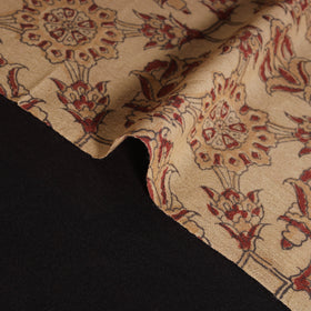 Handwoven Merino Wool Pedana Kalamkari Hand Block Print Natural Dyed Fabric 08