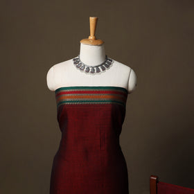 Dharwad Cotton 3pc Unstitched Dress Material Suit Set with Woven Border 75