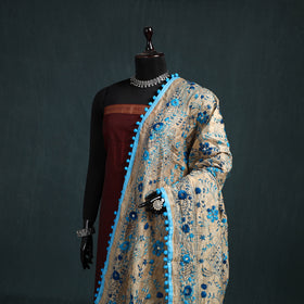 Ranihati Chapa Work Chanderi Silk Hand Embroidery Dupatta 32