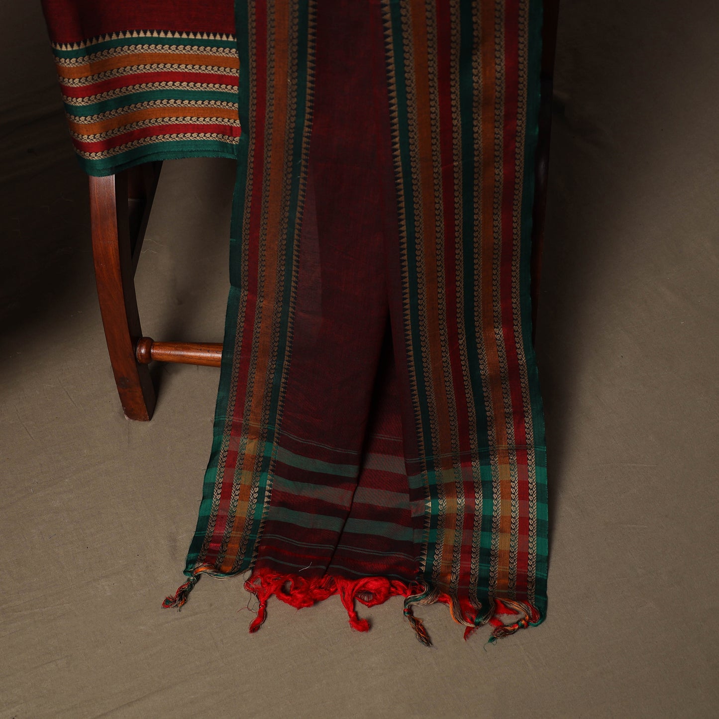 Dharwad Cotton 3pc Unstitched Dress Material Suit Set with Woven Border 75