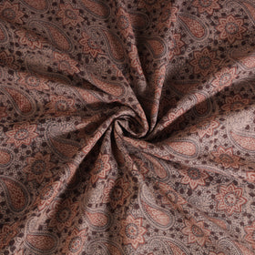 Handwoven Merino Wool Pedana Kalamkari Hand Block Print Natural Dyed Fabric 07