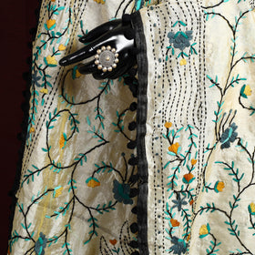 Ranihati Chapa Work Chanderi Silk Hand Embroidery Dupatta 33