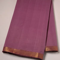 Purple - Mangalagiri Handloom Cotton Nizam Zari Border Fabric 22