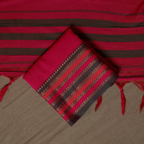 Dharwad Cotton 3pc Unstitched Dress Material Suit Set with Woven Border 74