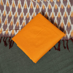 Pochampally Ikat Woven Cotton 3pc Unstitched Dress Material Suit Set 03