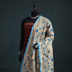 Ranihati Chapa Work Chanderi Silk Hand Embroidery Dupatta 34