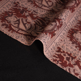 Handwoven Merino Wool Pedana Kalamkari Hand Block Print Natural Dyed Fabric 06